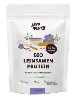 MrsFlury Bio Leinsamen Protein Pulver vegan 35% PROTEIN 350g