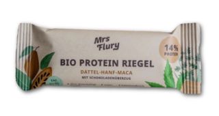 MrsFlury Bio Riegel Dattel-Hanf-Macca 14% Protein 42g